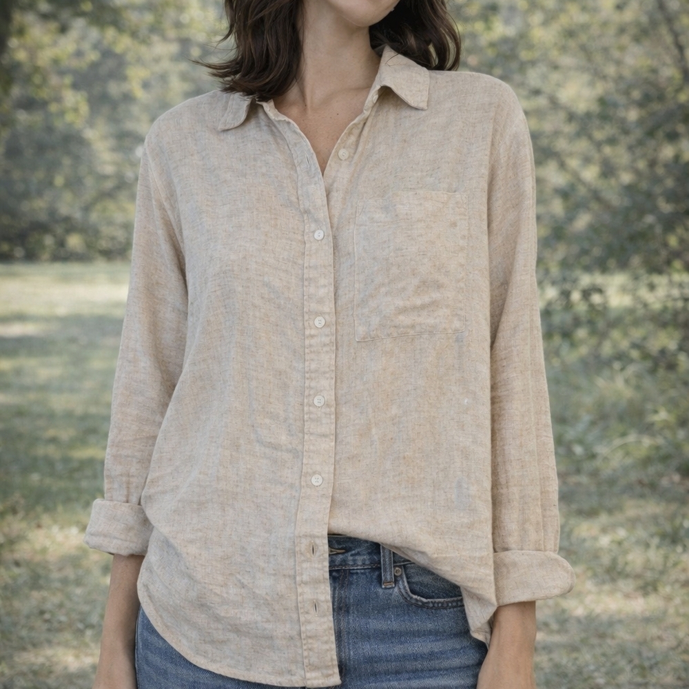 Abercrombie & Fitch Light Tan Button-Down Shirt